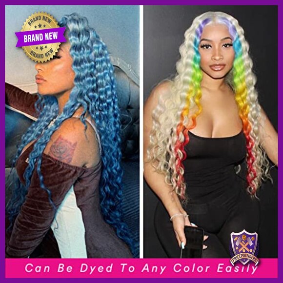 30 Inch Human Hair Lace Front Wig 13x6 Transparent Lace Deep Wave 180 Density main image 4